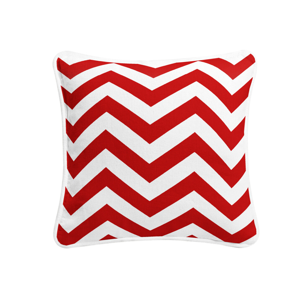 (Cushion Cover 18x18''(Chevron Red)) Premium Chevron Cushion Covers 100% Cotton Zigzag Wave Designer Inspired Decorative Cushion Covers Size 18x18''