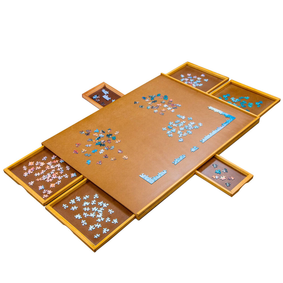 Photos - Jigsaw Puzzle / Mosaic Jumbl 1500-Piece Puzzle Board 27A x 35A Wooden Jigsaw Puzzle Table with 6 Removable Storage & Sorting Drawers Smooth Plateau