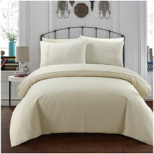 Sleepdown Duvet Set Quilt Cover Waffle Bedding Single Cream