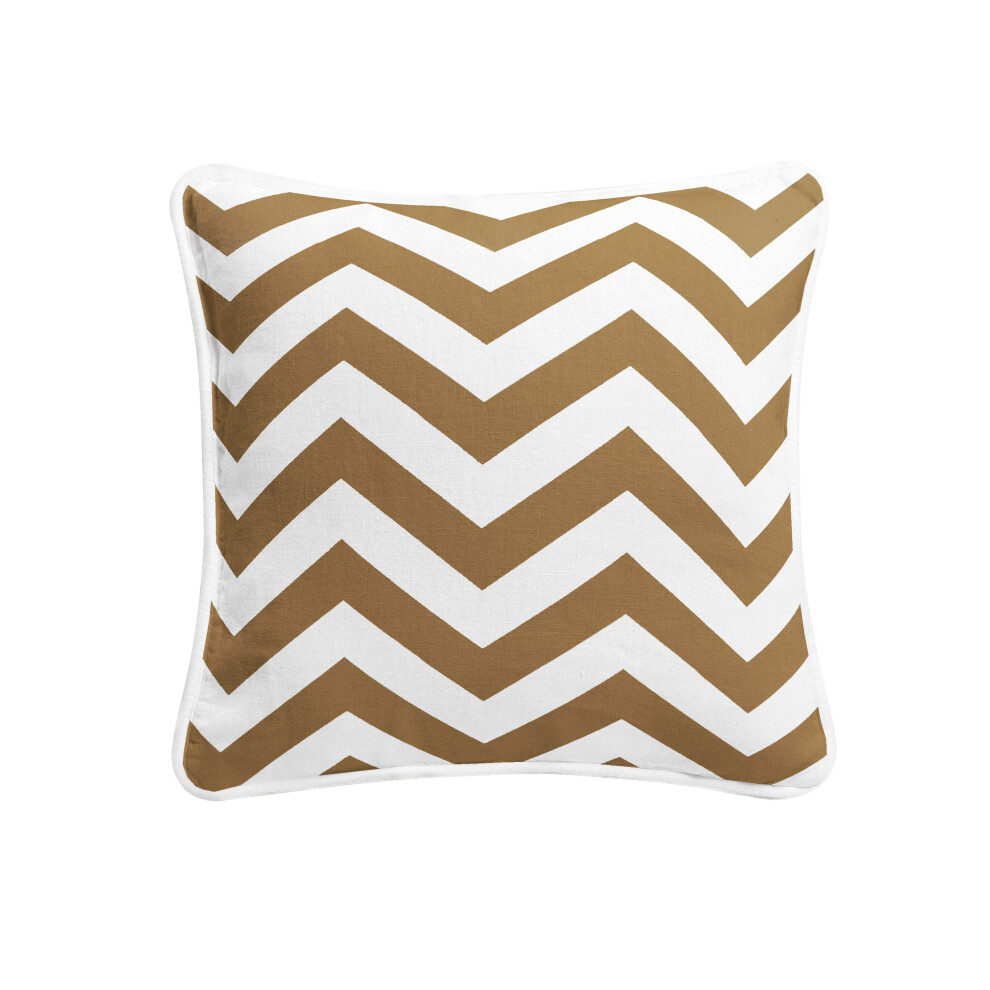 (Cuahion Cover 18x18''(Chevron Latte/Beige)) Premium Chevron Cushion Covers 100% Cotton Zigzag Wave Designer Inspired Decorative Cushion Covers Size 1