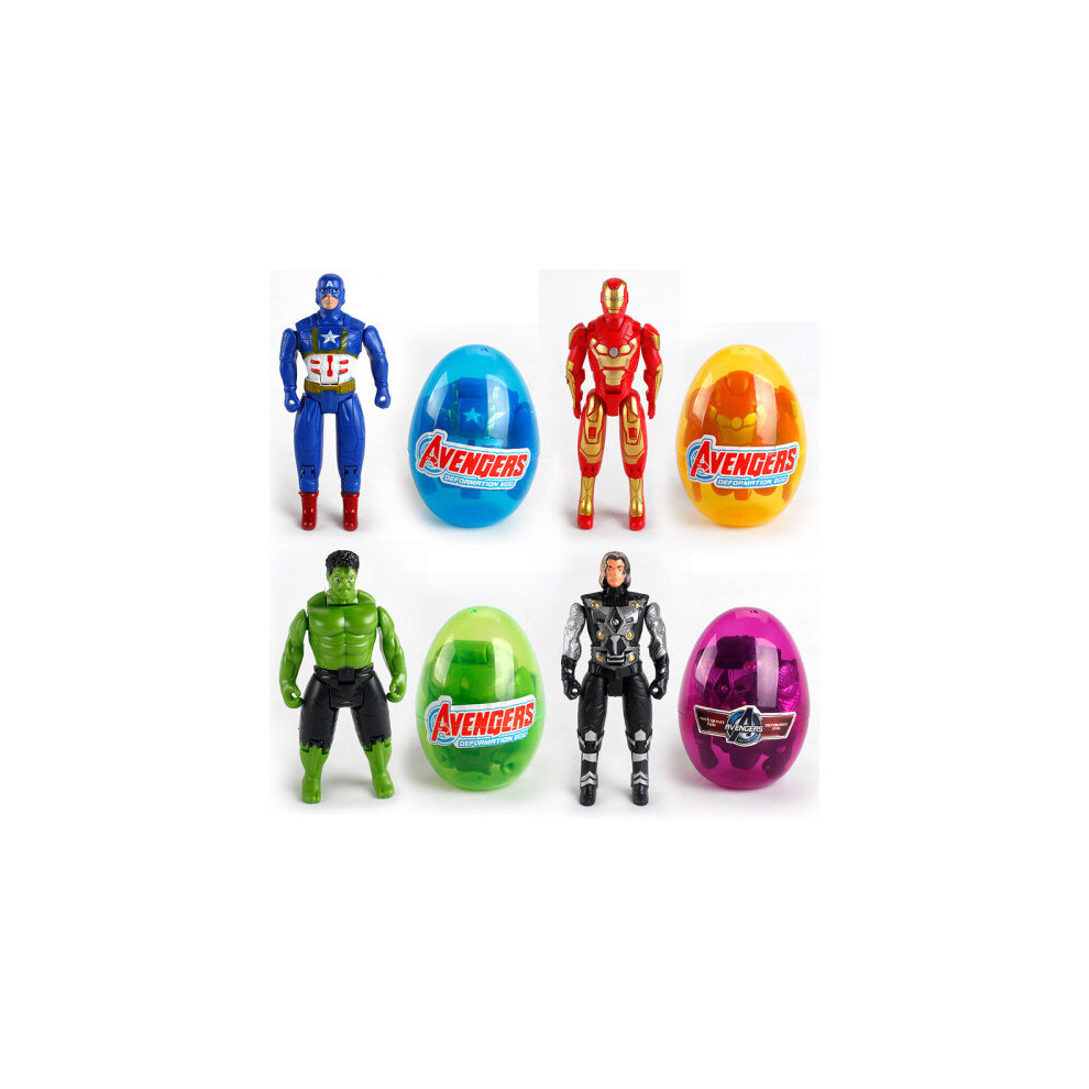 (Avengers) Avengers Egg Transformed Hulk Iron Man Model Kid Action Figure Toy