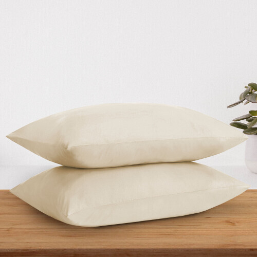 Imperial Rooms (Cream, Pillow Case Only) Extra Deep 40CM Fitted Sheet Bed Sheets Single Double King