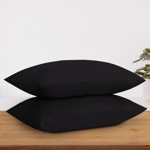 Imperial Rooms (Black, Pillow Case Only) Extra Deep 40CM Fitted Sheet Bed Sheets Single Double King