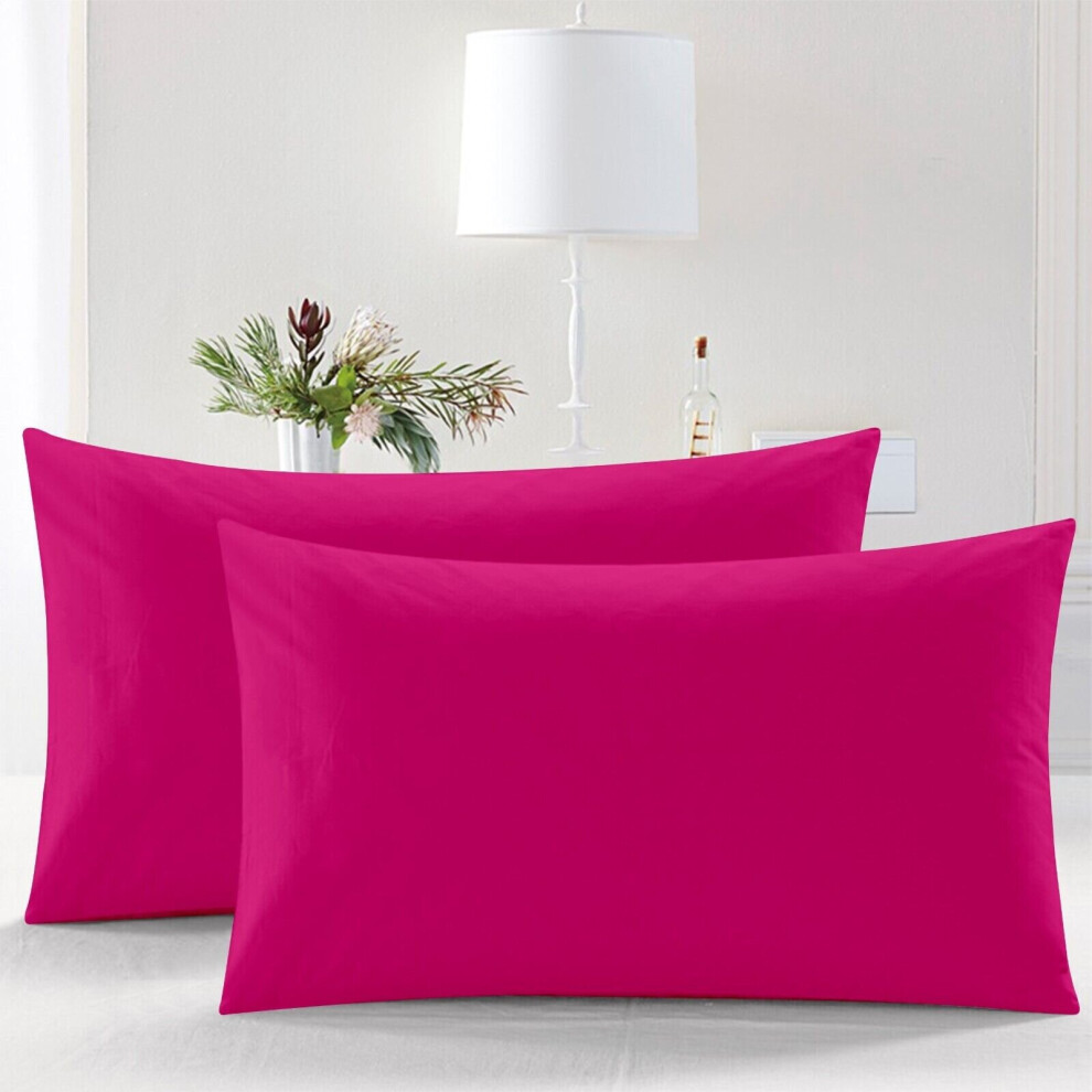 (Pink, Pillow Case Only) Extra Deep 40CM Fitted Sheet Bed Sheets Single Double King