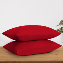 (Red, Pillow Case Only) Extra Deep 40CM Fitted Sheet Bed Sheets Single Double King