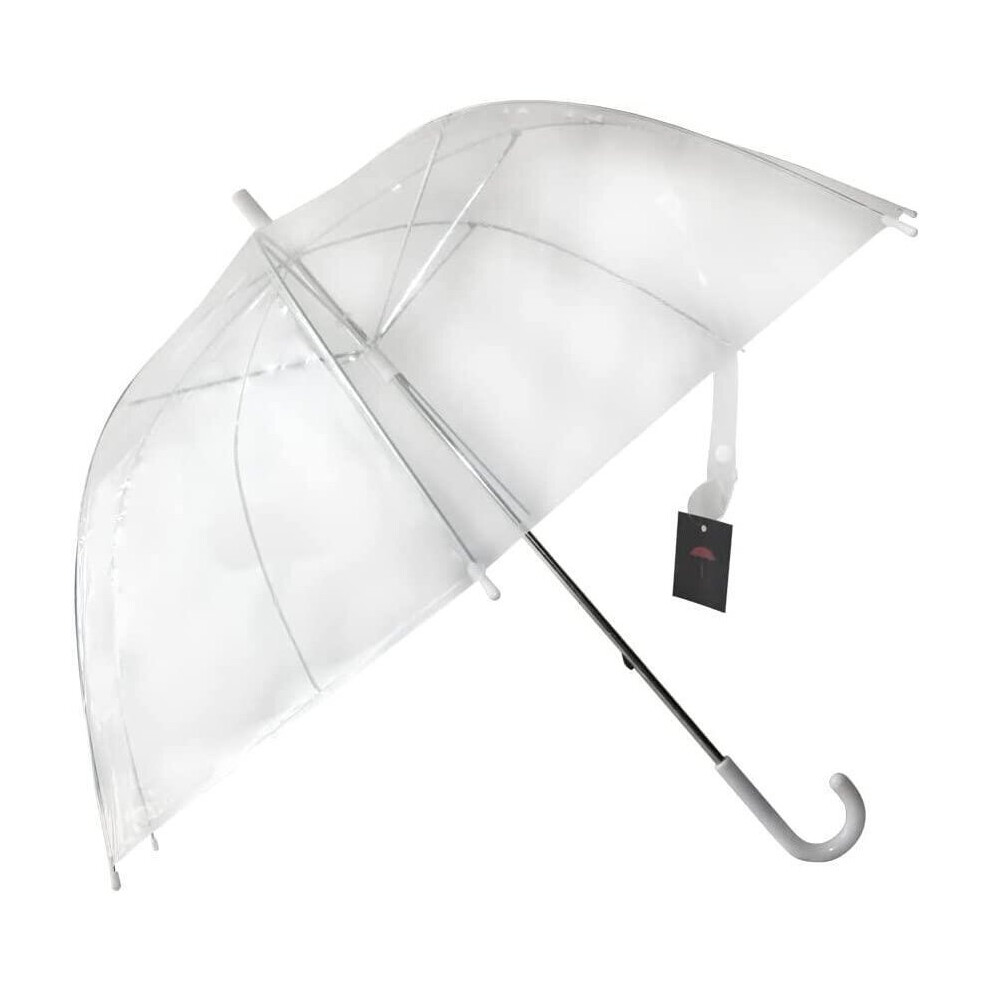 Clear Large Dome See Through Umbrella Lightweight And Strong PVC Construction