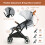 Casart Folding Baby Stroller Pushchair With Convertible Canopy Light Grey 4