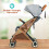 Casart Folding Baby Stroller Pushchair With Convertible Canopy Light Grey 8