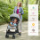 Casart Folding Baby Stroller Pushchair With Convertible Canopy Light Grey 9