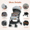 Casart Folding Baby Stroller Pushchair With Convertible Canopy Light Grey 5
