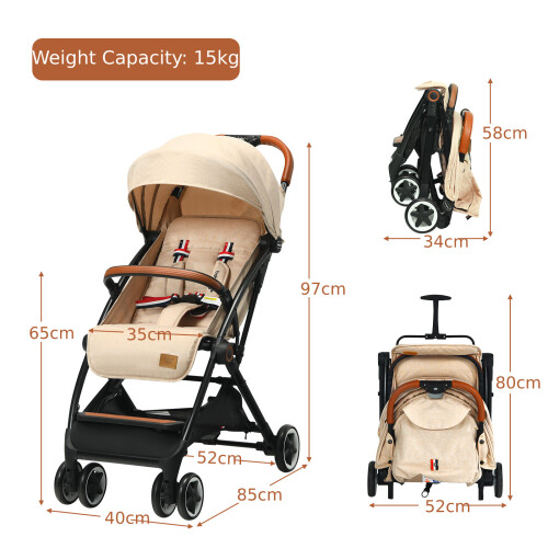 Casart Protable Lightweight Baby Stroller One-Hand Folding Compact Stroller 1