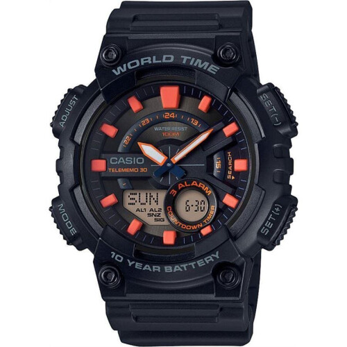 Casio Casio AEQ-110W-1A2VDF Herren Armbanduhr – Schwarz/Rot