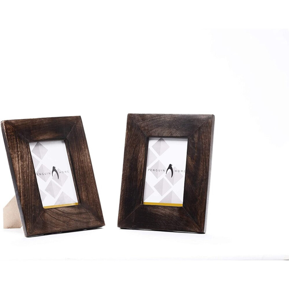 Penguin HomeÃ Set of 2 Photo Picture Frames 8" x 6"-Burnt Brown, (20 x 15 cm)-image-OPC-PBV7BHP-NEW