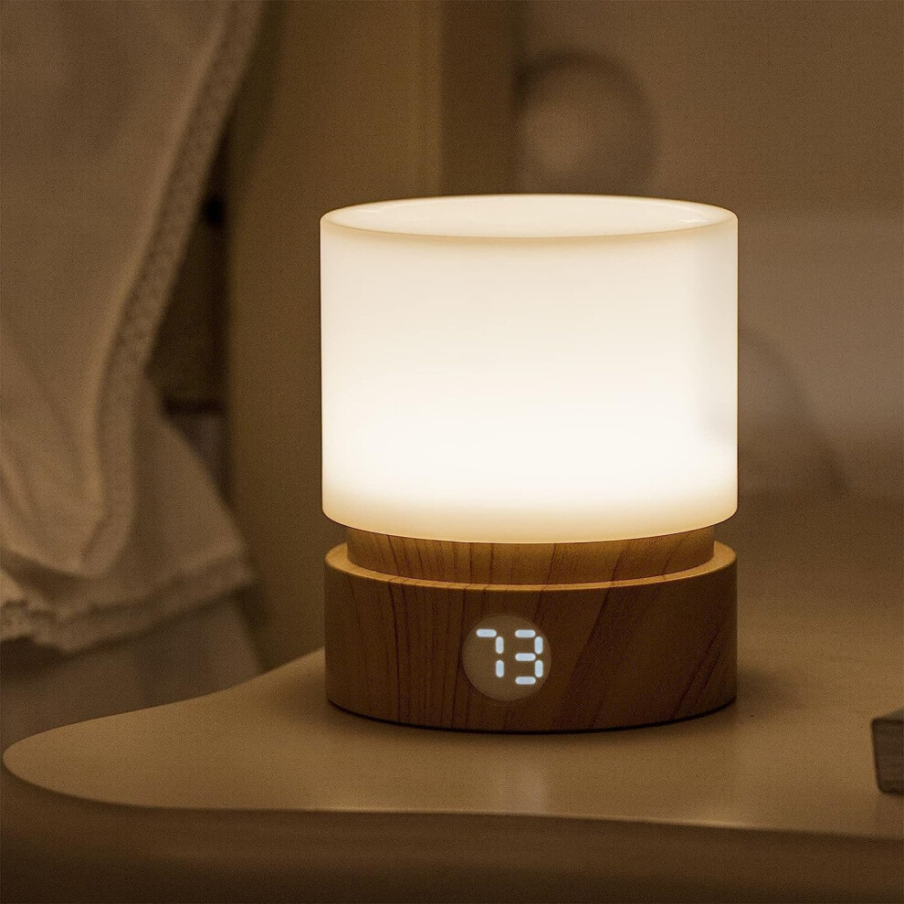 Smilodon&Norfiz Timer Night Light, Sleephelping Night Light for Kids and Adult, Cordless Small Bedside Lamp, Baby Breastfeeding Light, Dimmable,Built