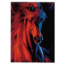 Latch Hook Kits Carpet Pentium Wild Horse Pattern Embroidery Rug Tapestry Kits DIY Rug Making Kits Rug  for Home Decor,52X38cm