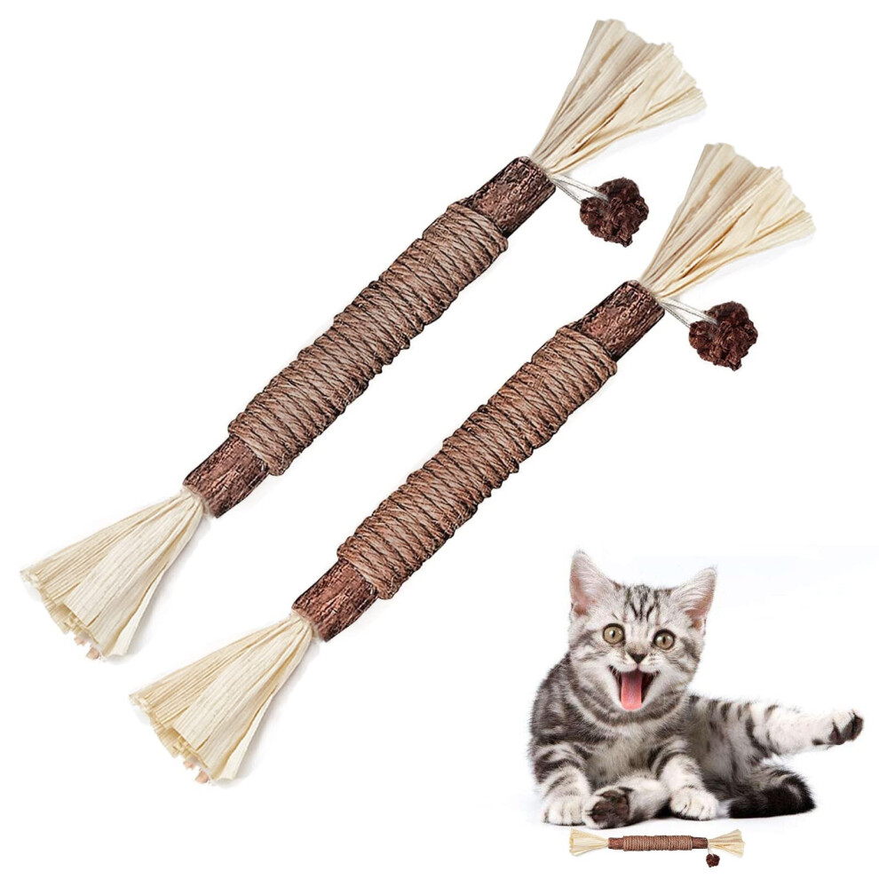 Cat Toys, Natural Rattan Chew Stick Toys For Cleaning Kitten Teeth, Edible Kitten Toys For Cat Dental Care