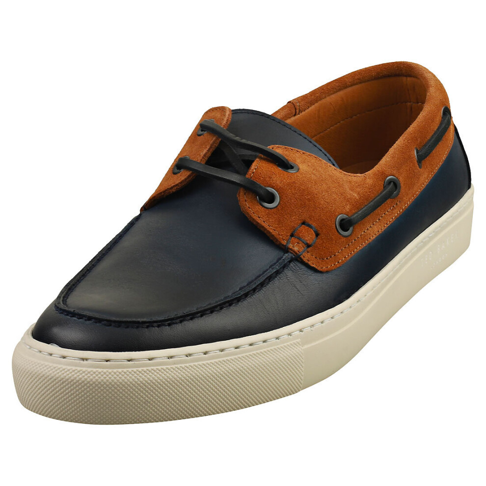 (7) Ted Baker Mfs-euenb Mens Boat Shoes In Navy