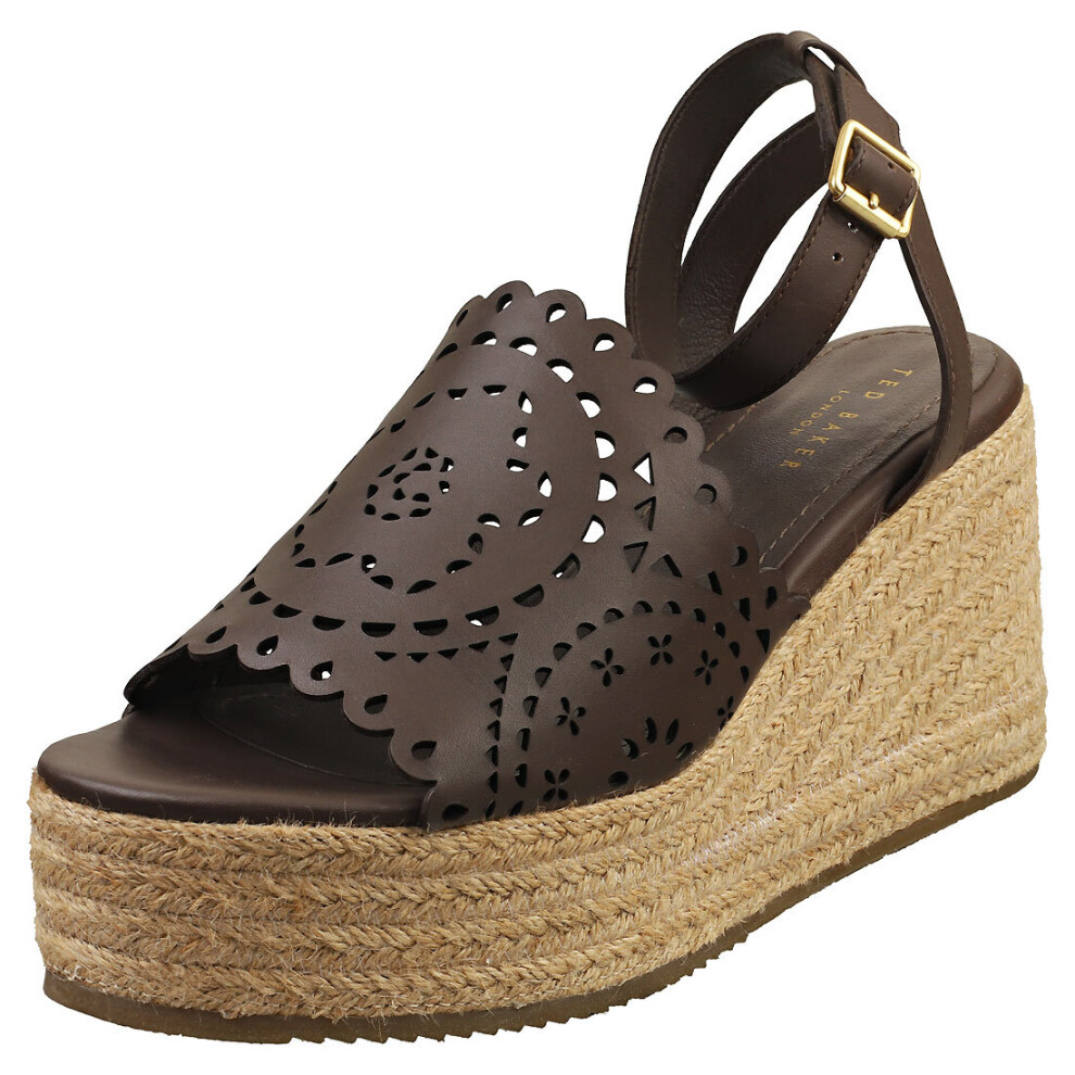 (6) Ted Baker Pinky Womens Wedge Sandals in Dark Brown