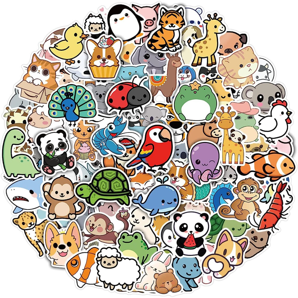 Mascot 100 Pcs Cute Animal Stickers For Kids, Water Bottle Stickers Waterproof Vinyl Hydroflask Phone Skateboard Laptop Stickers, Aesthetic Sticker For Girl