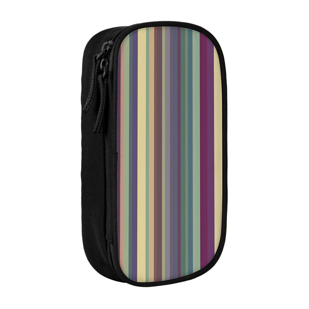 Photos - Pen cil Case Multi Color Abstract Retro Pattern.  Holder Box Pouch Bag with Double Zippers for School Office Work