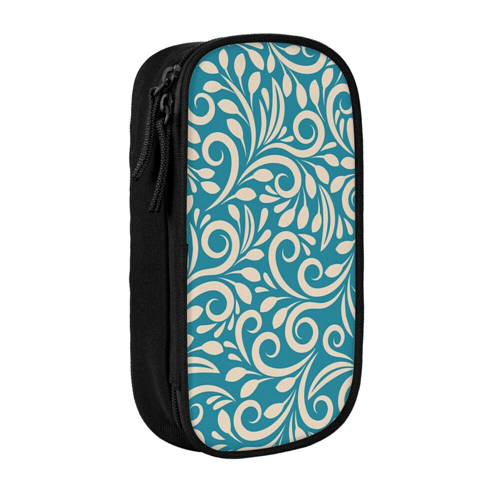 Photos - Pen cil Case Seamless Floral Pattern Holder Box Pouch Bag with Double Zippers for School Office Work
