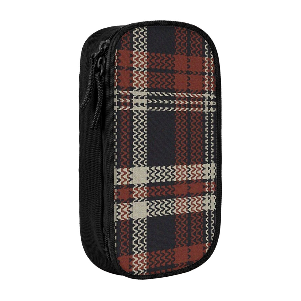 Photos - Pen cil Case Plaid Pattern  Holder Box Pouch Bag with Double Zippers for School Office Work
