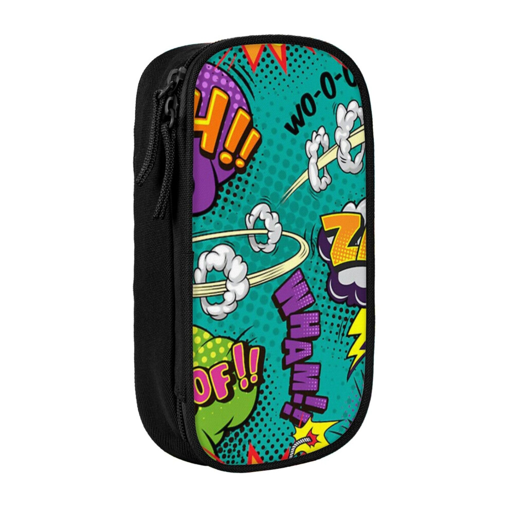Photos - Pen cil Case Comic Bright Elements Pattern  Holder Box Pouch Bag with Double Zippers for School Office Work