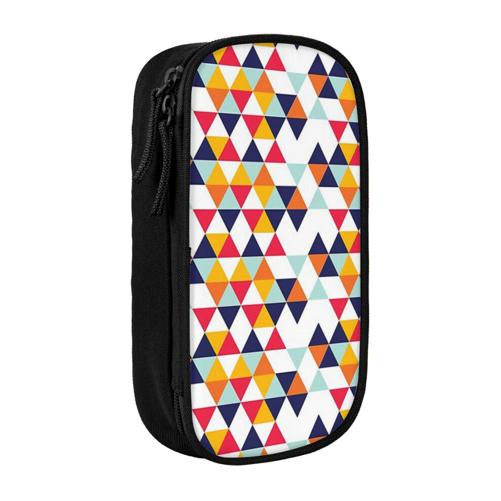 Photos - Pen cil Case Bauhaus Inspired Cool Triangles Pattern  Holder Box Pouch Bag with Double Zippers for School Office Work
