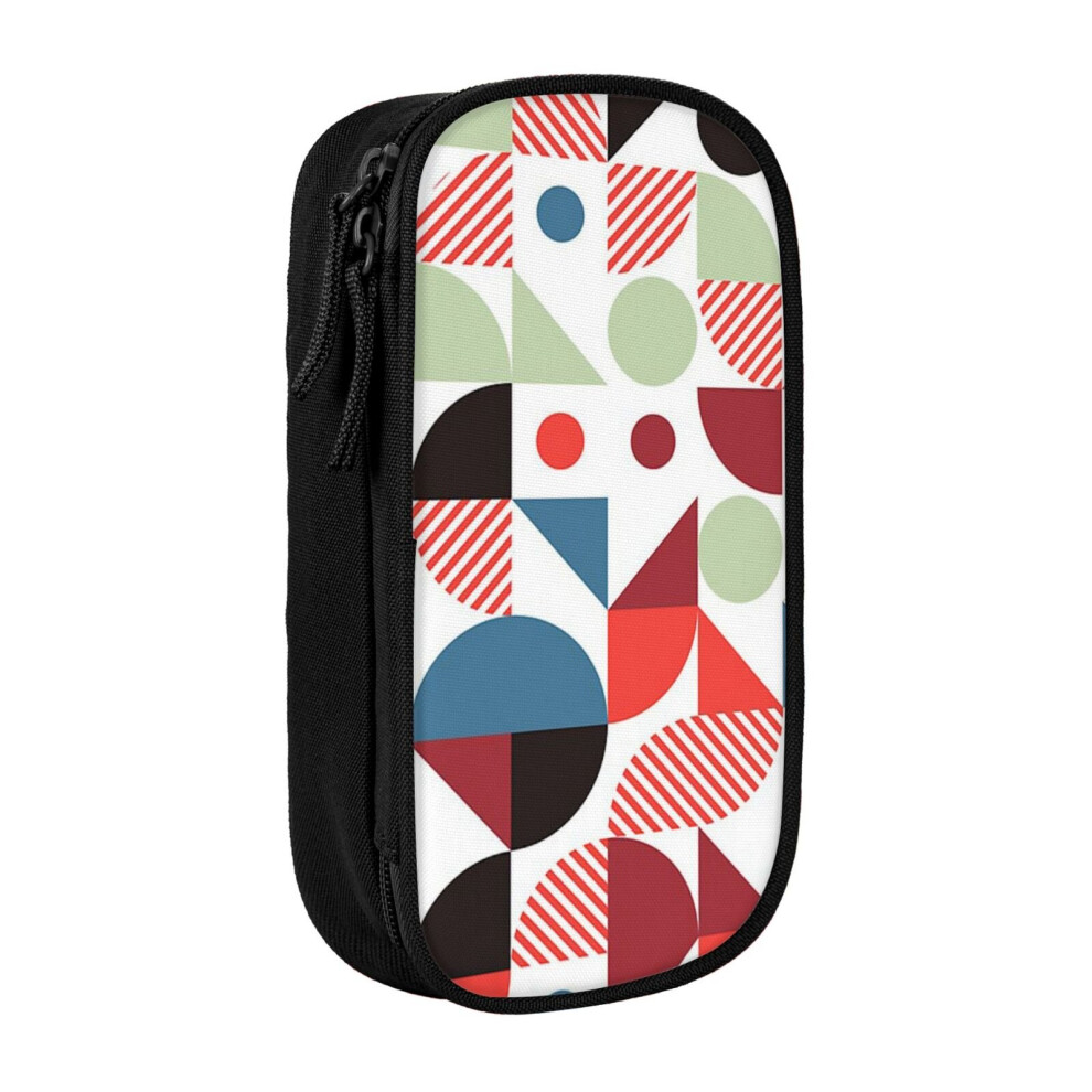 Photos - Pen cil Case Colourful Geometric Animated Pattern  Holder Box Pouch Bag with Double Zippers for School Office Work