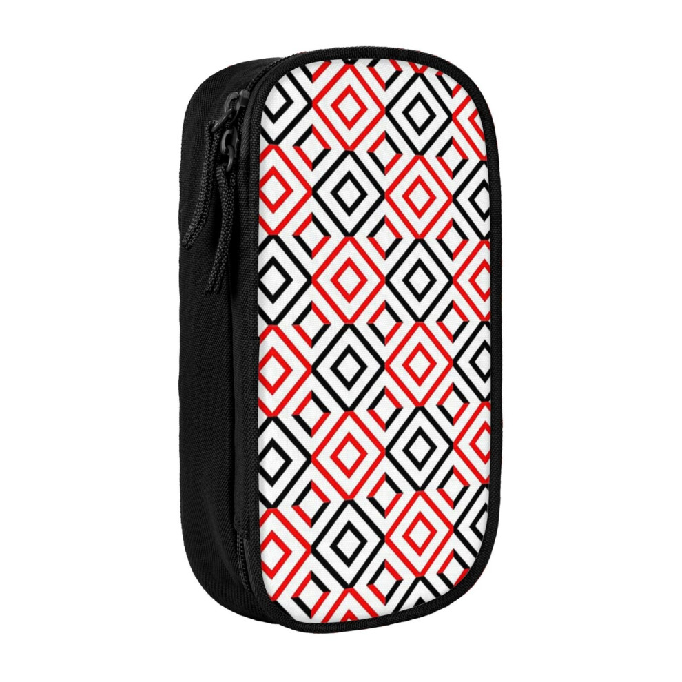 Photos - Pen cil Case Seamless Pattern With Geometric Design  Holder Box Pouch Bag with Double Zippers for School Office Work