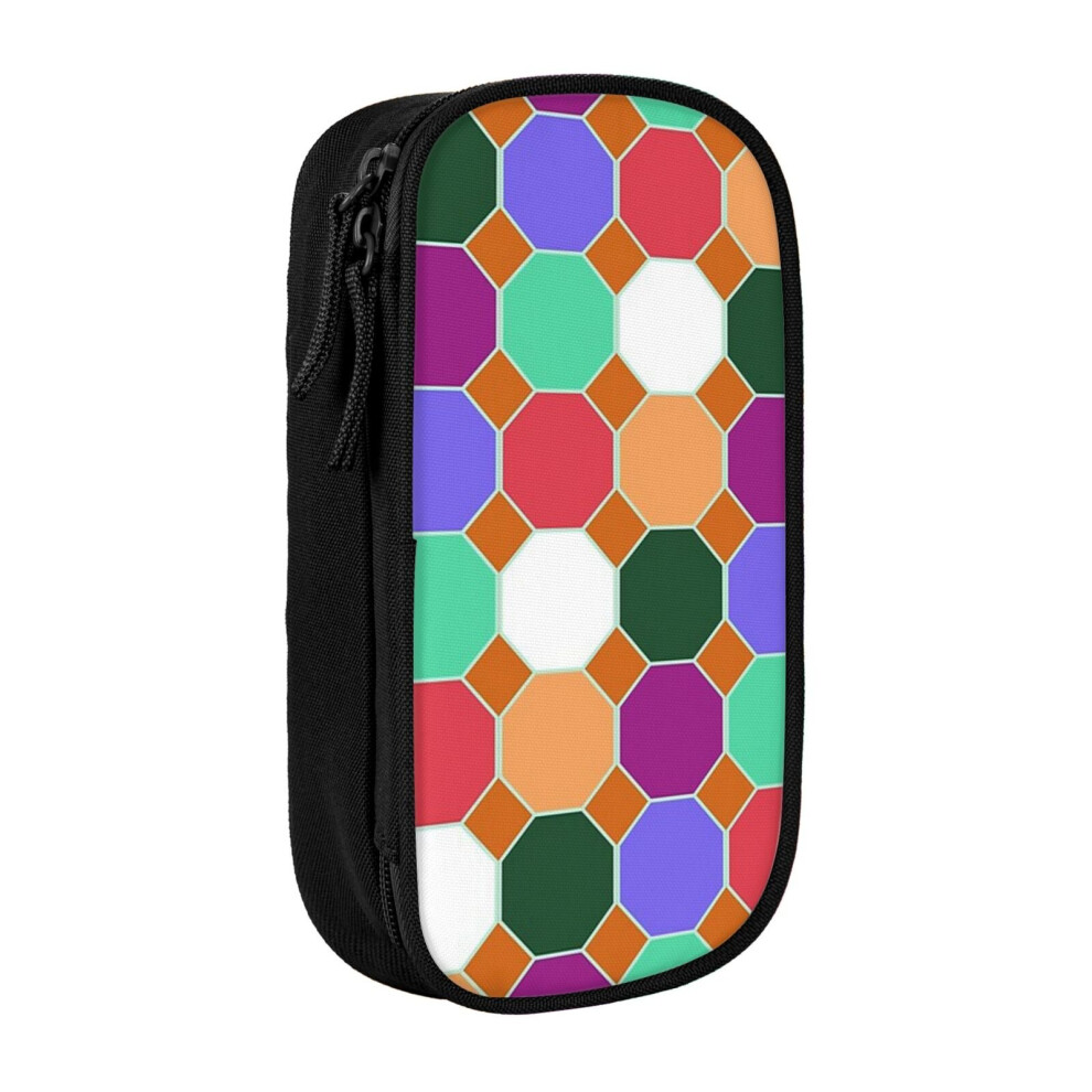 Photos - Pen cil Case Geometric Pattern  Holder Box Pouch Bag with Double Zippers for School Office Work