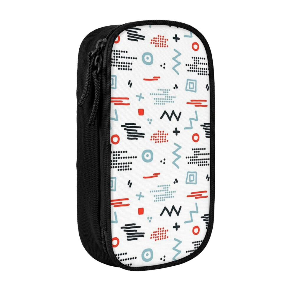 Photos - Pen cil Case Modern Hand Draw Colorful Abstract Seamless Pattern With Geometrical  Holder Box Pouch Bag with Double Zipper
