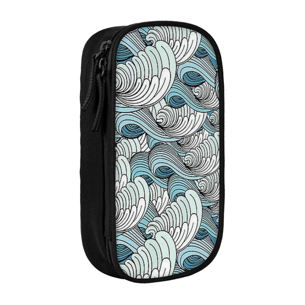 Photos - Pen cil Case Waves  Holder Box Pouch Bag with Double Zippers for School Office Work