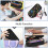Pencil Case Black Seamless Pattern Pen Holder Box Pouch Bag with Double Zippers for School Office Work 7