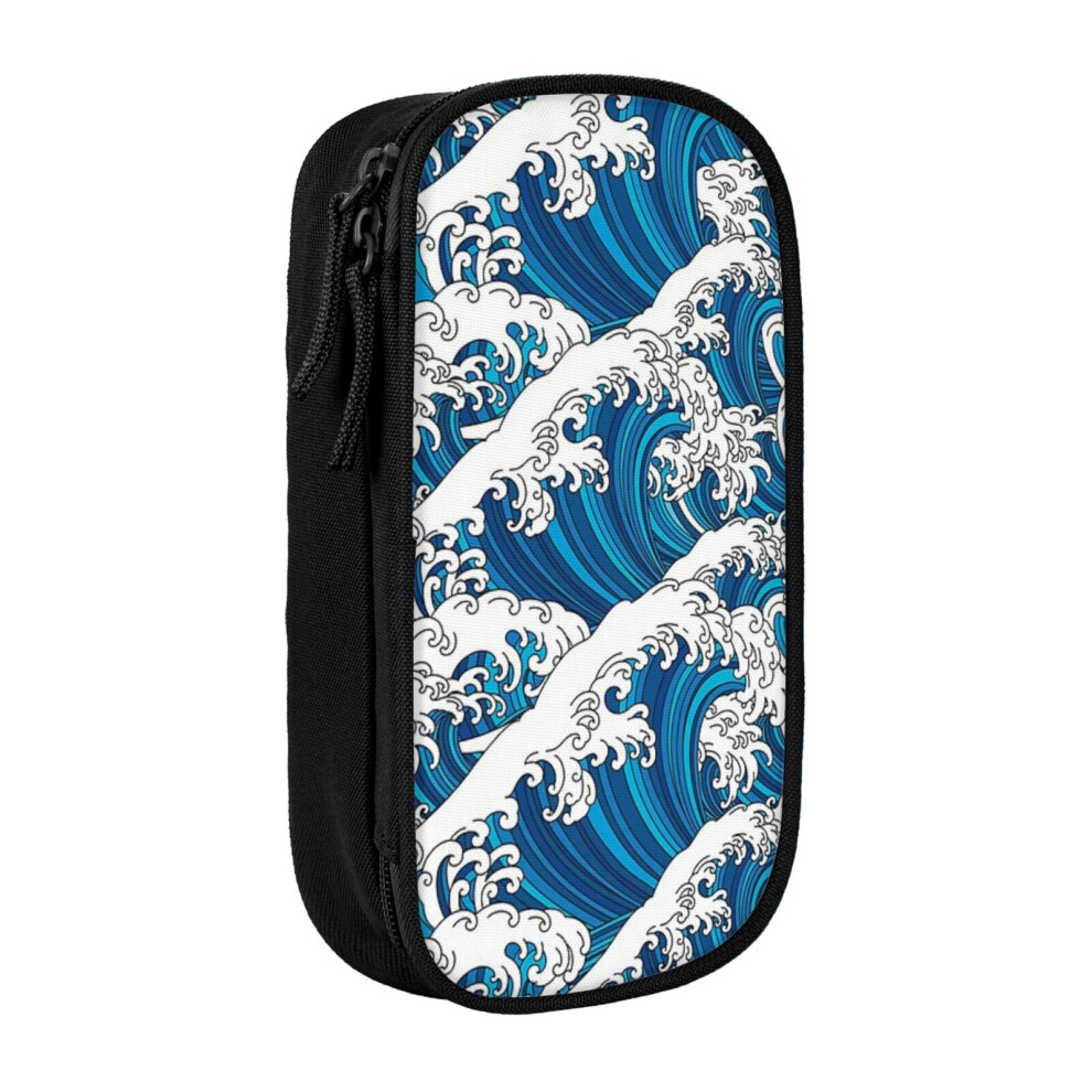 Photos - Pen cil Case Waves  Holder Box Pouch Bag with Double Zippers for School Office Work