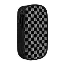 Pencil Case Seamless Pattern With Black Stripes Pen Holder Box Pouch Bag with Double Zippers for School Office Work