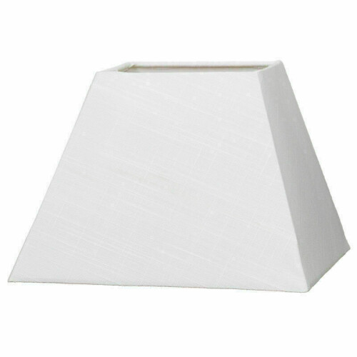 (White , 12" Shade) Square Pyramid Cotton Linen Ceiling & Lampshade