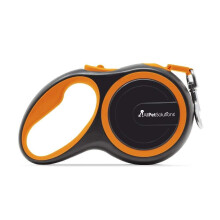 Retractable Dog Lead Heavy Duty - Size 8M - 50KG - Colour - Black & Orange