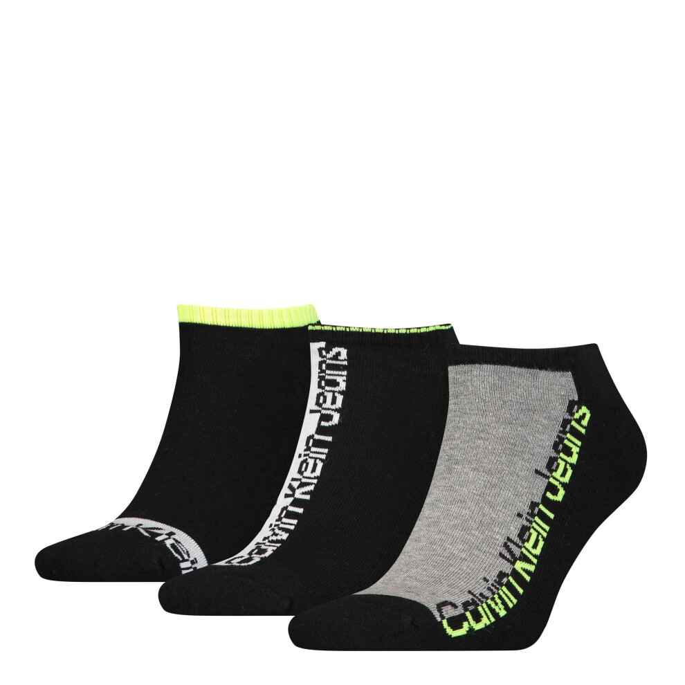 (Black, 7-11) Calvin Klein Jeans Trainer Sock 3pk