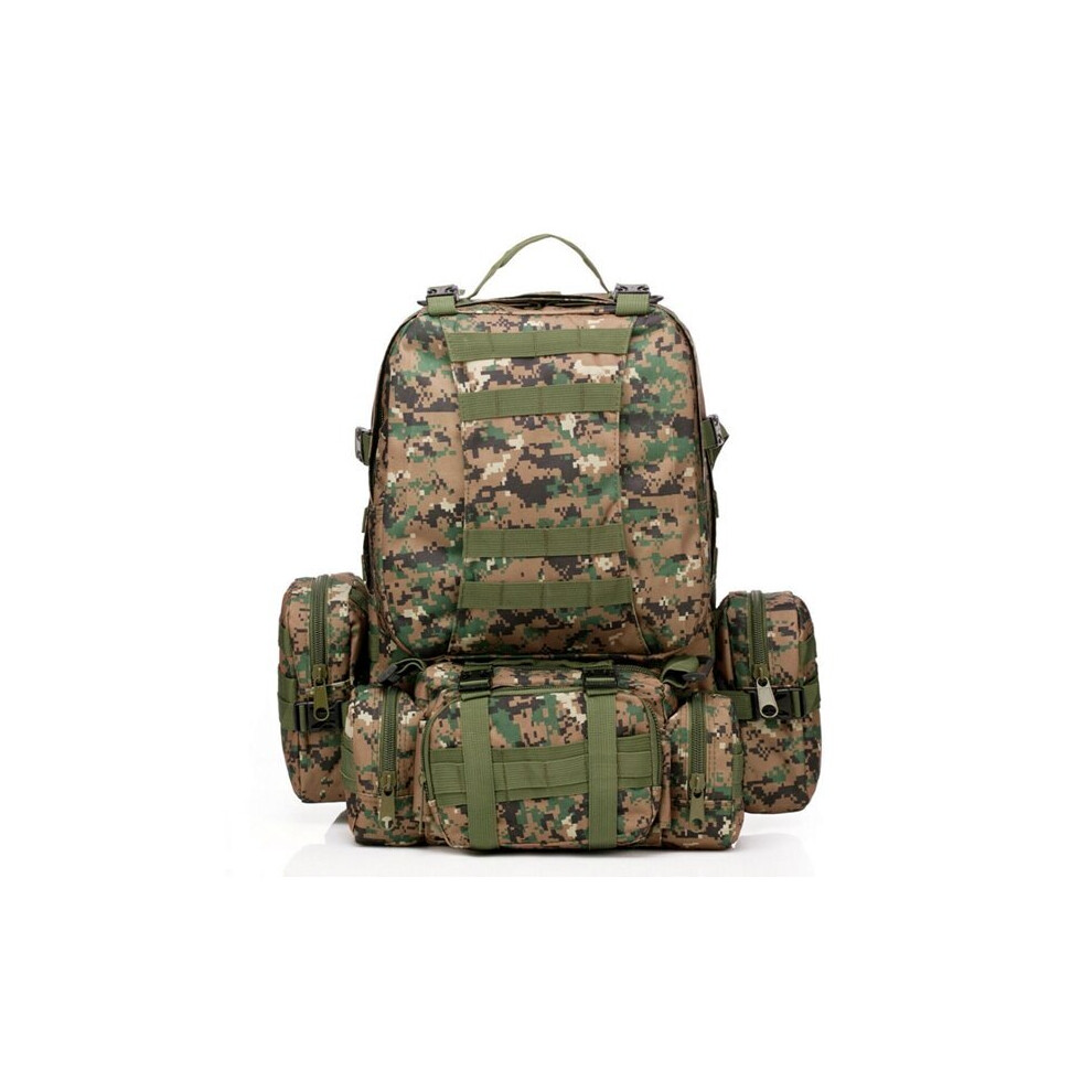 (Digital Jungle) 50L 600D Military Nylon Outdoor Sports Rucksack Backpack Camping Hiking Camouflage Shoulder Bag Pack