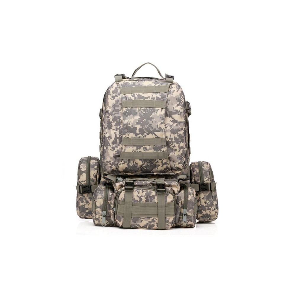 (ACU Camouflage) 50L 600D Military Nylon Outdoor Sports Rucksack Backpack Camping Hiking Camouflage Shoulder Bag Pack