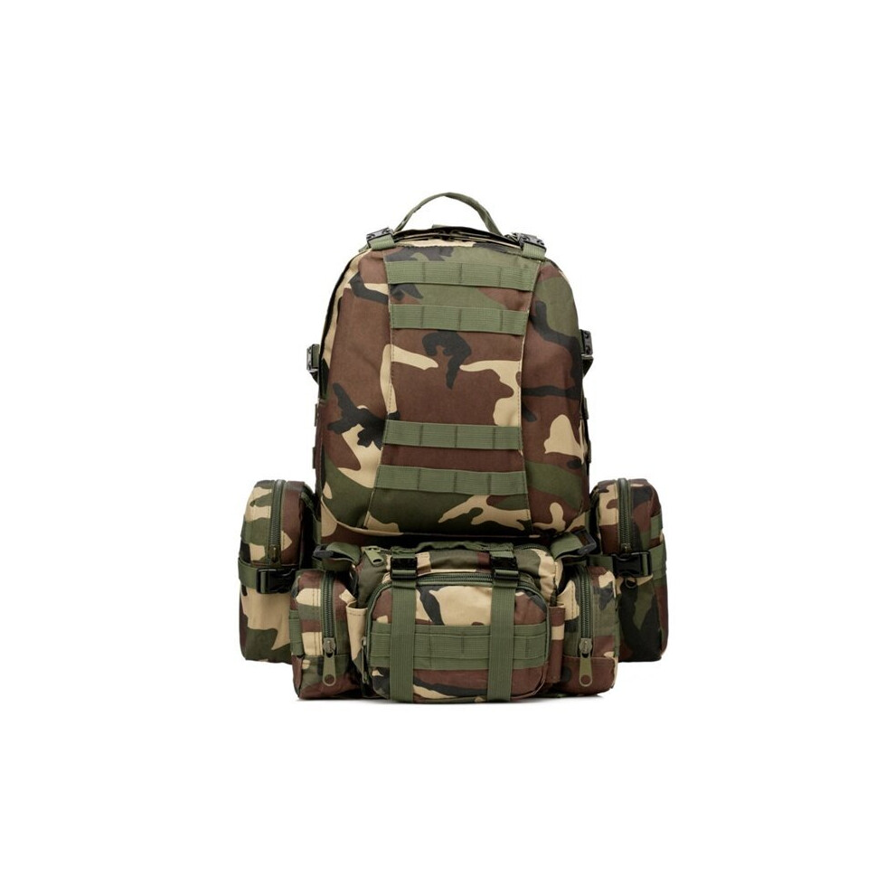 (Jungle camouflage) 50L 600D Military Nylon Outdoor Sports Rucksack Backpack Camping Hiking Camouflage Shoulder Bag Pack