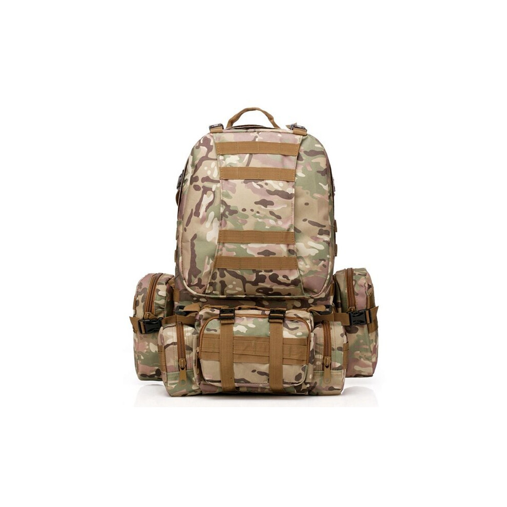 (CP Camouflage) 50L 600D Military Nylon Outdoor Sports Rucksack Backpack Camping Hiking Camouflage Shoulder Bag Pack