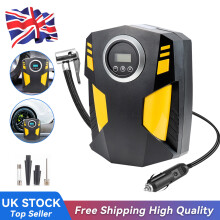 12V Digital Tyre Inflator with LED Display, Auto Shut-Off, 150 PSI Portable Car/Motorcycle/Bike Air Compressor + 3 Nozzles