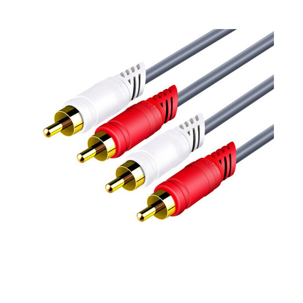(3M) 2Rca To 2Rca Audio Cable Male To Male -Plated Rca Audio Cable For Home Theater Dvd Tv Amplifier Cd Soundbox Gold 6112212781418