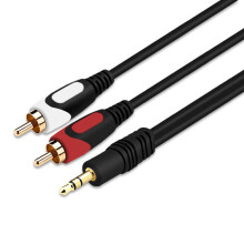 (3M) 3.5mm to 2RCA Cable Pure Copper AUX Plug 2 RCA Computer Phone Output Power Amplifier Audio Cord