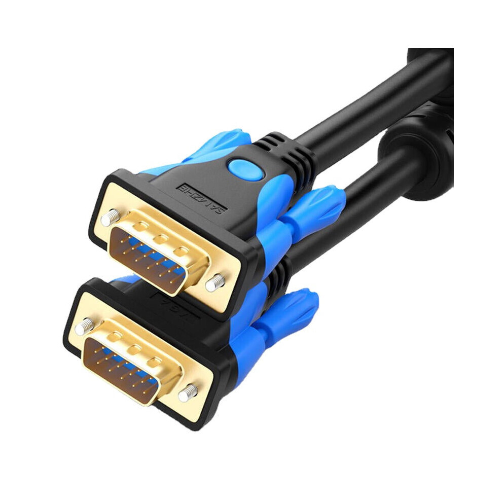 (Blue, 1M) 1080P VGA 3+9 Male to Male Cable Gold-plated Connector VGA Video for Computer Projector Monitor Screen