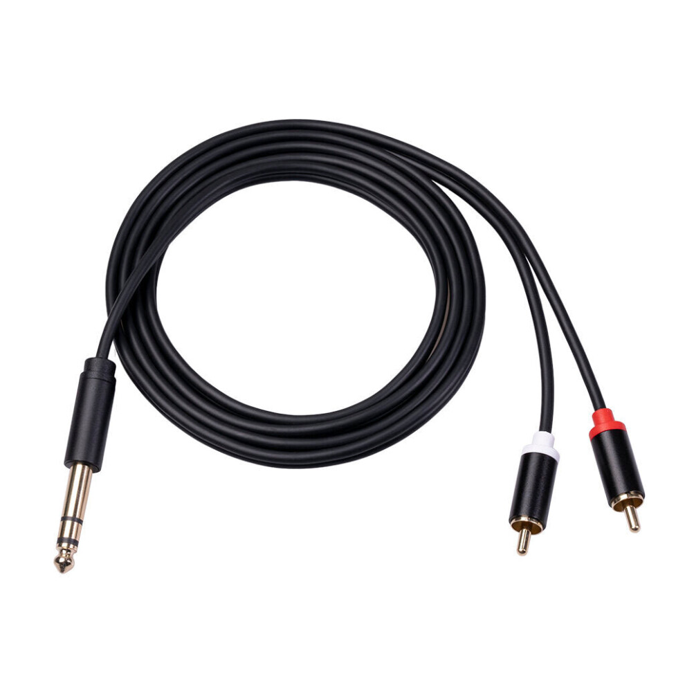 (5M) 6.35mm Male to Dual RCA Male Audio Cable Gold Plated Stereo Audio Splitter Cable Connector