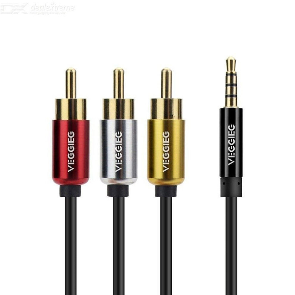 (5M) 3.5Mm Jack To 3Rca Audio Cable Jack 3.5Mm To Av Converter Cable Metal Shell Splitter For Stereo Vcd Dvd Computer 6112212778692