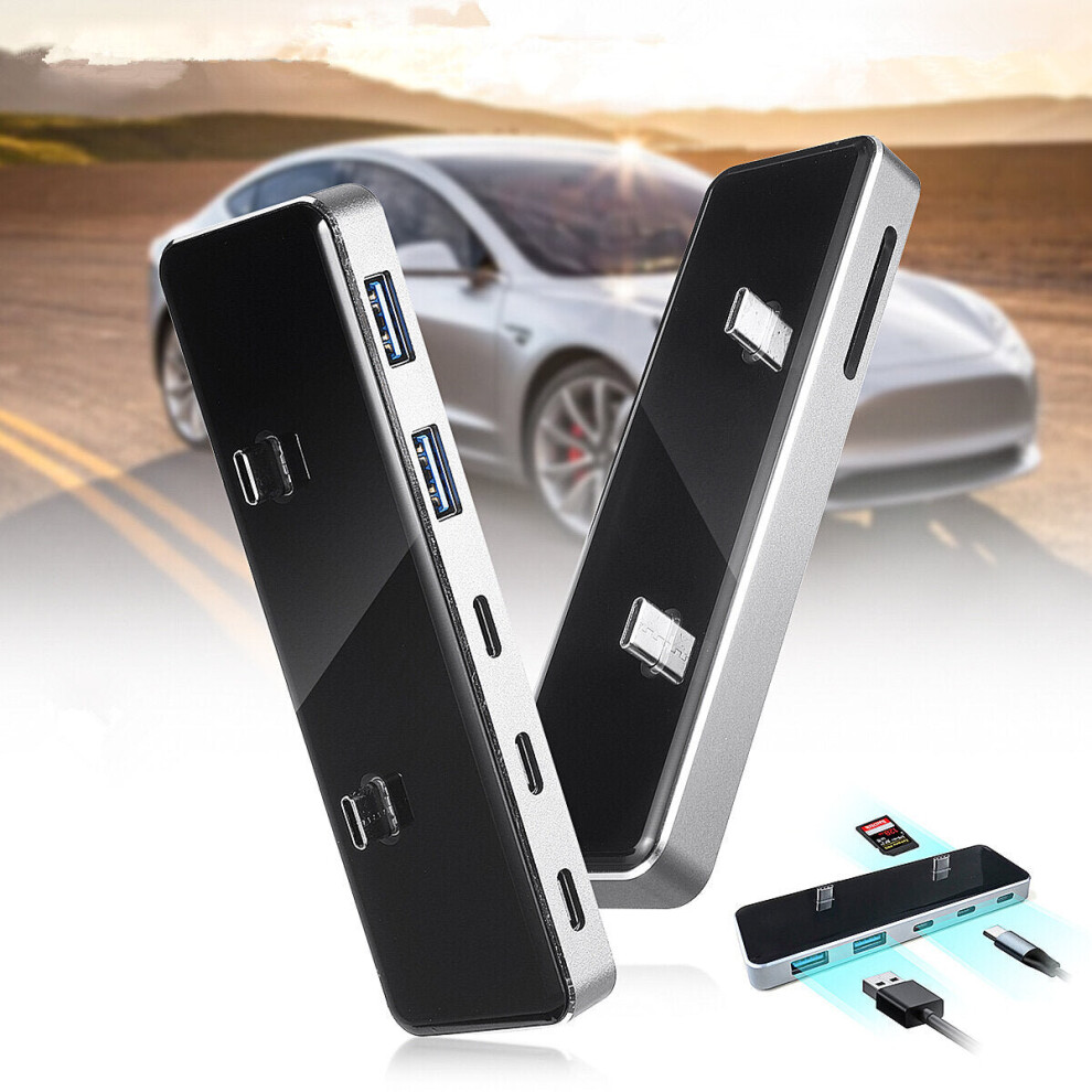 6 In 1 Ports Usb Hub Extender Adapter Docking Station For Tesla Model 3/Y 6112212752562